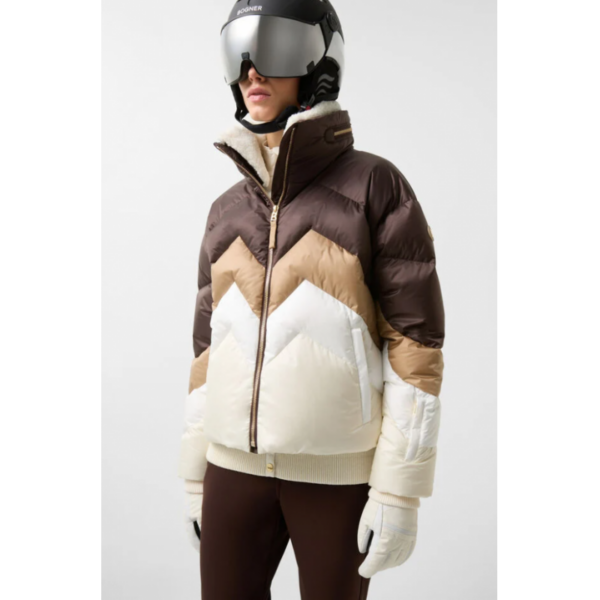 Bogner Vanja Down ski jacket in Dark brown-Off-white 3151 Hafjell Sport 1