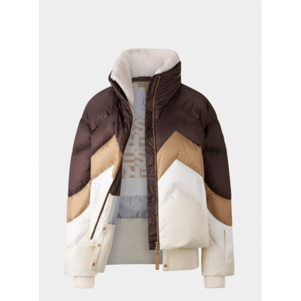 Bogner Vanja Down ski jacket in Dark brown-Off-white 3151 Hafjell Sport 10