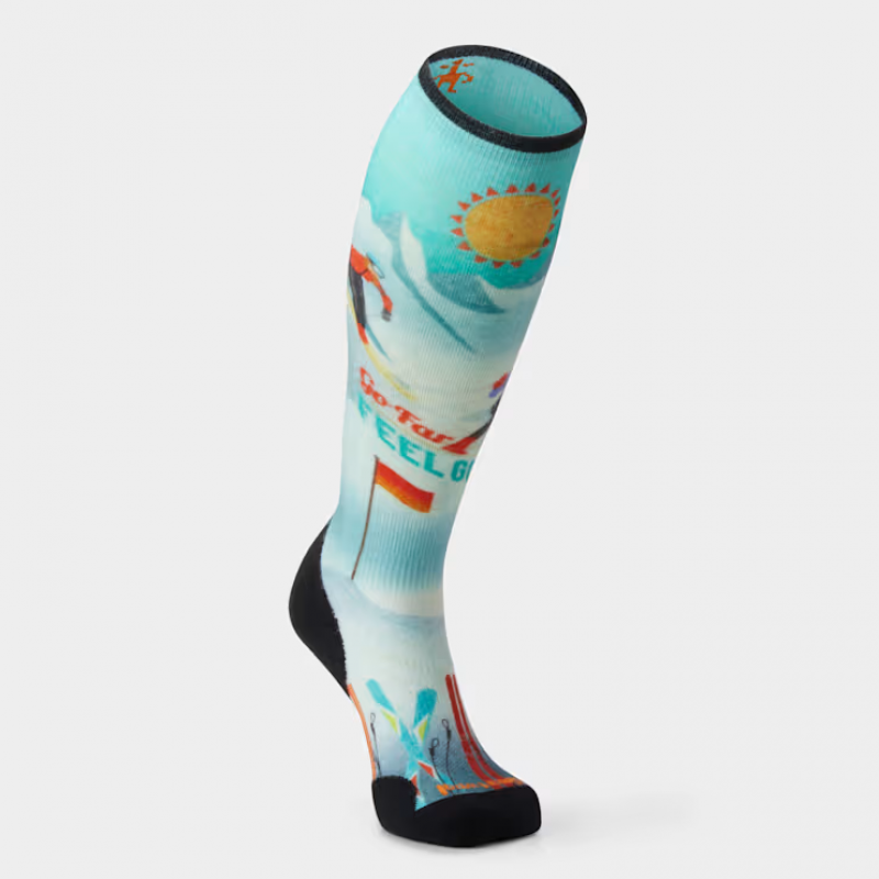 Smartwool Womens Ski Snow Bunny Print Over The Calf Socks B02167 Hafjell Sport 2